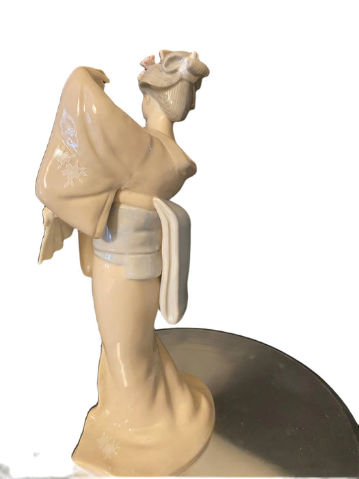 White Japanese Porcelain Geisha Figurine- 12 x 5.25”-EZ Jewelry and Decor