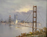 V. Farman, Golden Gate, Framed Original oil painting, 25” x 29.5”-EZ Jewelry and Decor