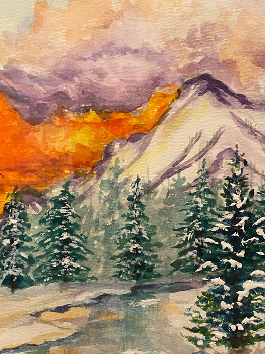 R.Mansourkhani. Estes Park, Original Framed Watercolor Painting. 18” x 22”-EZ Jewelry and Decor