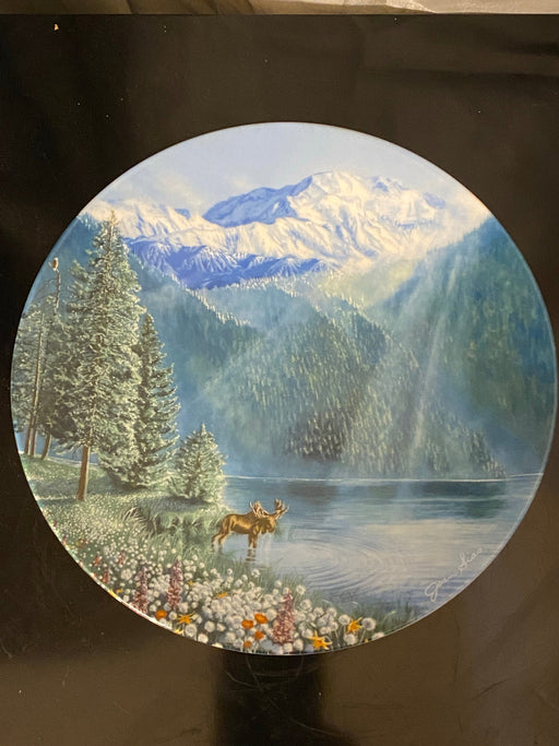 W S George China - Nature's Legacy Collection - "Misty Morning at Mount McKinley” by Jean Sias, Ltd Ed Collectible Plate, 1991, Vintage Fine China Plate, 8.25”-EZ Jewelry and Decor