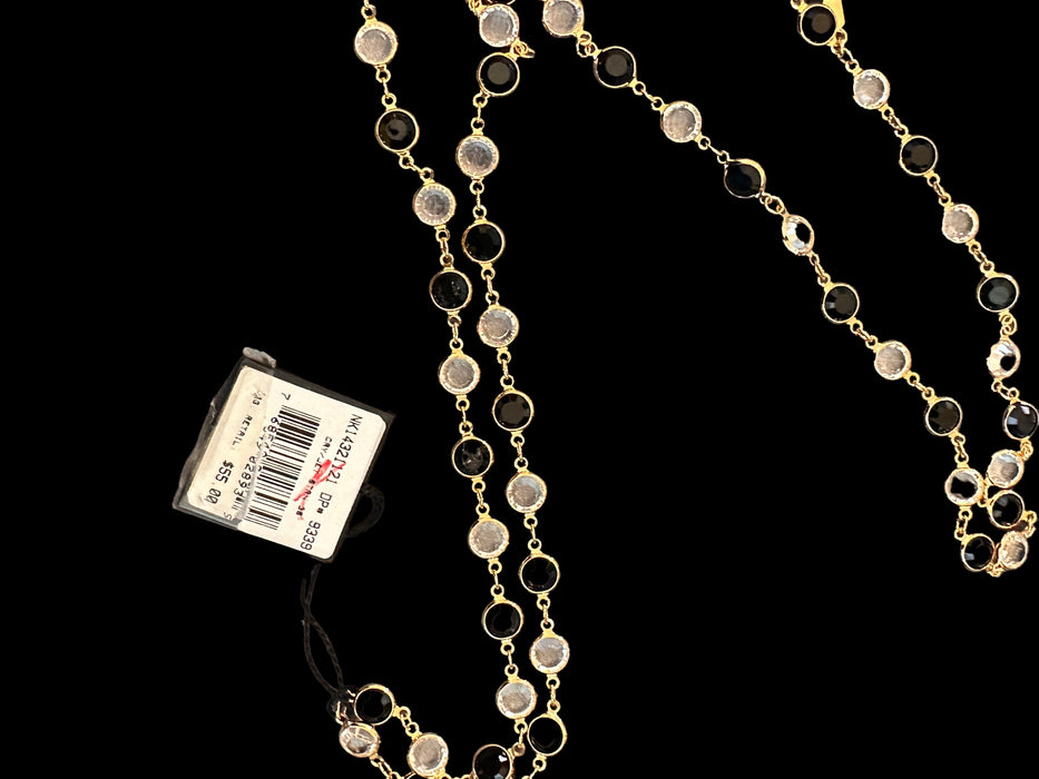 Authentic Swarovski Jewelers Collection 36" Black & Gold Necklace NK14321121 gGift boxed-EZ Jewelry and Decor