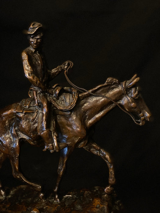 Charles Marion Russell Will Rogers, Bronze With PatinaSigned And Monogrammed On Base: Cm Russell-EZ Jewelry and Decor