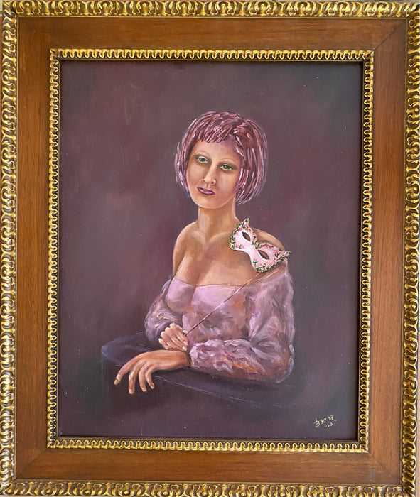 L. Beana, Unmasking, Original Framed Oil Painting.  18” x 24”-EZ Jewelry and Decor