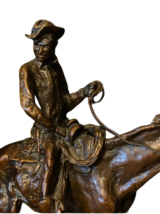 Charles Marion Russell Will Rogers, Bronze With PatinaSigned And Monogrammed On Base: Cm Russell-EZ Jewelry and Decor