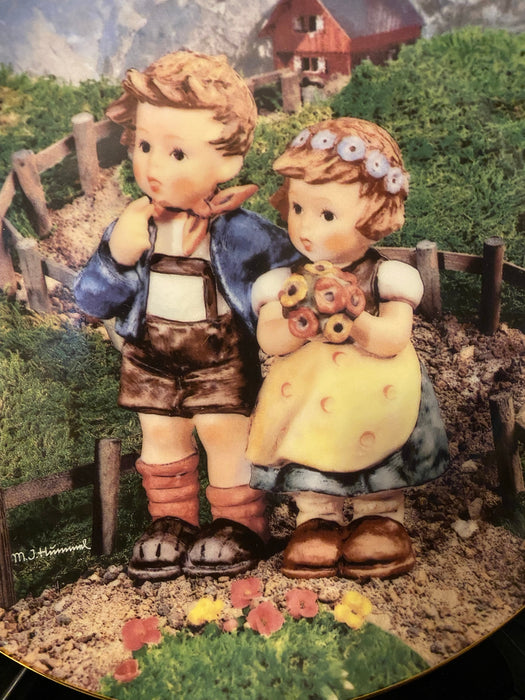 Vintage The Danbury Mint M J Hummel Plate- “ Little Companions” Collection- Country Crossroads-EZ Jewelry and Decor