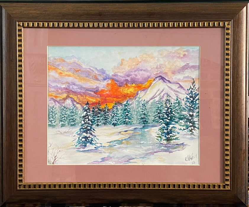 R.Mansourkhani. Estes Park, Original Framed Watercolor Painting. 18” x 22”-EZ Jewelry and Decor