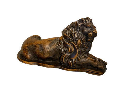 Vintage Hand Carved Wooden Lion. Animal Lion Figurine  4.5” x 7.5-EZ Jewelry and Decor