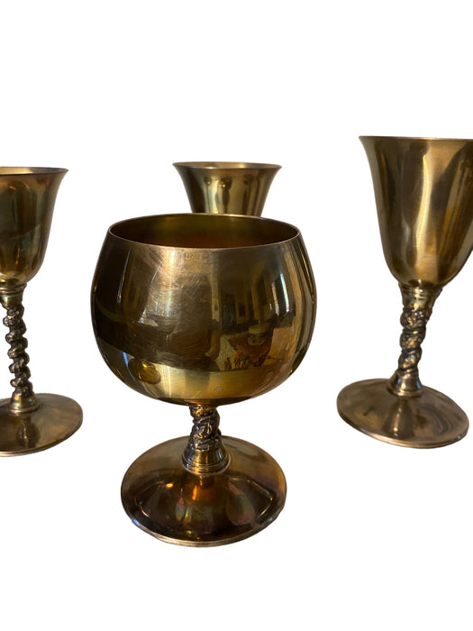 Vintage Set of Falstaff Silver Platted Cups, Made in Spain, set of