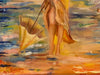 R. Mansourkhani , On a Beach. Original Oil Painting, 32” x 41”-EZ Jewelry and Decor