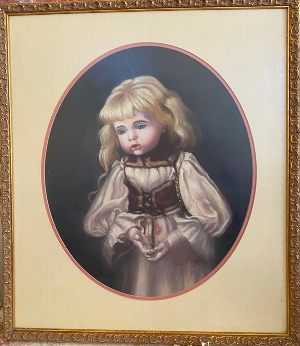 A. Kearnary, A Little Girl Framed Original Pastel Painting-EZ Jewelry and Decor