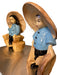 California Pottery Asian Boy & Girl With Vases, McCarty Bros 7” Ceramic-EZ Jewelry and Decor