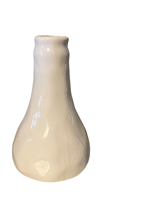 White Ceramic Vase/ Olive Oil Bottle/ Milk Bottle/Creamer. 5.75”T-EZ Jewelry and Decor