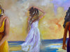 R. Mansourkhani , On a Beach. Original Oil Painting, 32” x 41”-EZ Jewelry and Decor