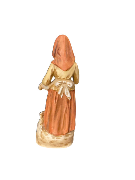 An Old Woman Picking Fruit Bisque Figurine, Picking Fruit, 7.5”-EZ Jewelry and Decor