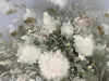 Grassy, White Flowers, Original Oil Painting, Framed, 37” x 25.5”-EZ Jewelry and Decor