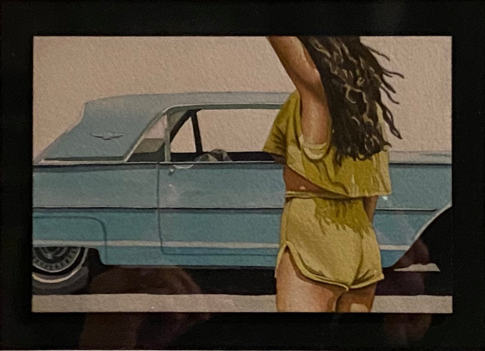 Framed T-Bird Watercolor 9.5"x11.5"-EZ Jewelry and Decor