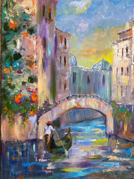 Roya Mansourkhani, A Sunny Day at Annecy, Original Oil Painting.-EZ Jewelry and Decor