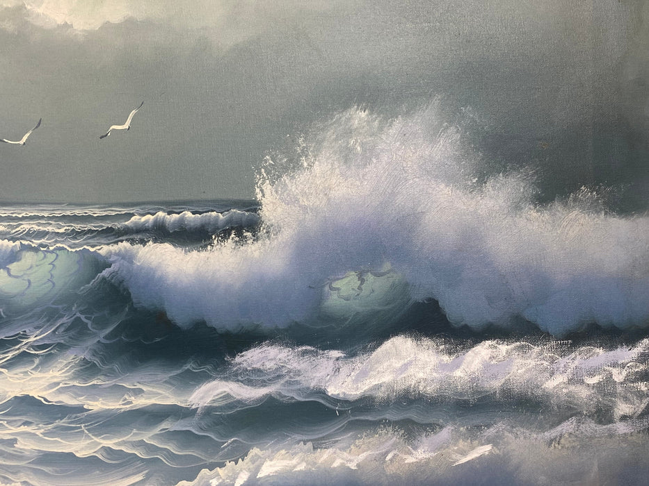 Cooper, Ocean, Framed Original Oil Painting, 27" x 38 ”-EZ Jewelry and Decor