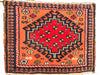 Small Hand Knotted Persian Rug, Bakhtiari Design Small Wool Rug, Orange and Red Rug, 16” x 12.5”-EZ Jewelry and Decor