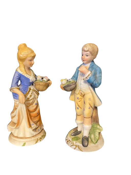 Leisure Walking, Vintage Bisque Figures , 7” Tall-EZ Jewelry and Decor