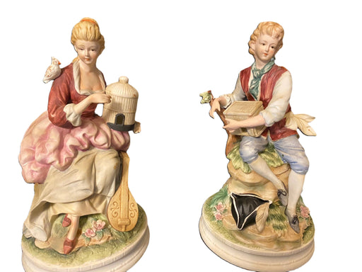 Vintage Pair Brisque Porcelain, A Couple Figurines. 10.5”-EZ Jewelry and Decor