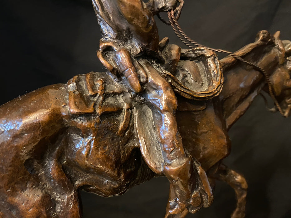 Charles Marion Russell Will Rogers, Bronze With PatinaSigned And Monogrammed On Base: Cm Russell-EZ Jewelry and Decor