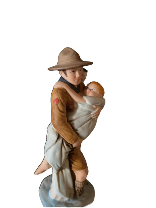 BOY SCOUTS OF AMERICA. "A SCOUT IS HELPFUL." NORMAN ROCKWELL PORCELAIN FIGURINE-EZ Jewelry and Decor