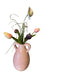 Pink Ceramic Vase with Artificial Flowers, Vase 9” T-EZ Jewelry and Decor