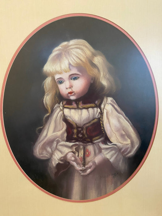 A. Kearnary, A Little Girl Framed Original Pastel Painting-EZ Jewelry and Decor