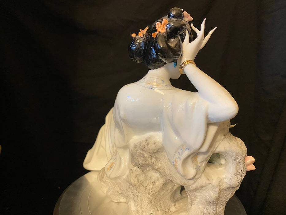 Vintage Handcrafted, Hand Painted, Porcelain Statue, Signed By a Chinese Master. Porcelain Figurine.-EZ Jewelry and Decor