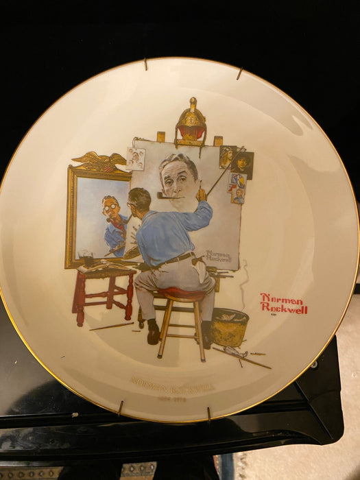 Norman Rockwell Collectable Plate., " Triple Self Portrait "-EZ Jewelry and Decor