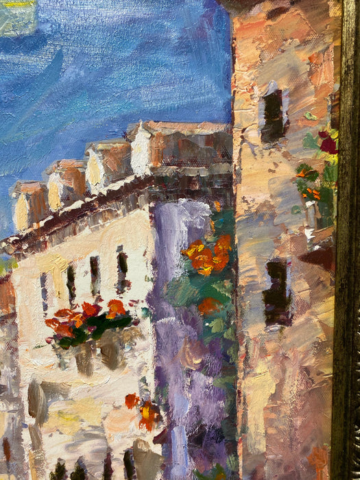 Roya Mansourkhani, A Sunny Day at Annecy, Original Oil Painting.-EZ Jewelry and Decor