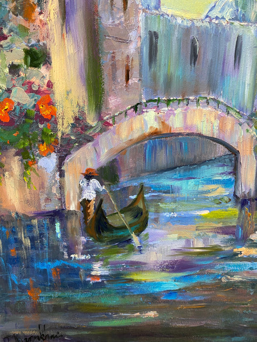 Roya Mansourkhani, A Sunny Day at Annecy, Original Oil Painting.-EZ Jewelry and Decor