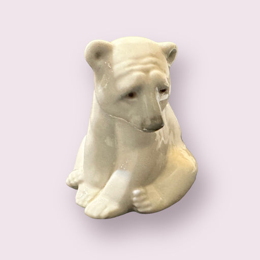 Vintage Lladro Porcelain Polar Bear Seated- 3.5 In. No Box-EZ Jewelry and Decor