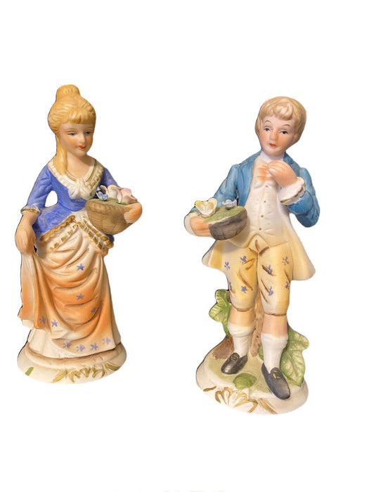 Leisure Walking, Vintage Bisque Figures , 7” Tall-EZ Jewelry and Decor