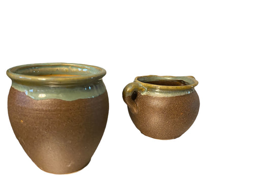 Two Ceramic Flowerpots. 3.75” T , 2.75” T-EZ Jewelry and Decor