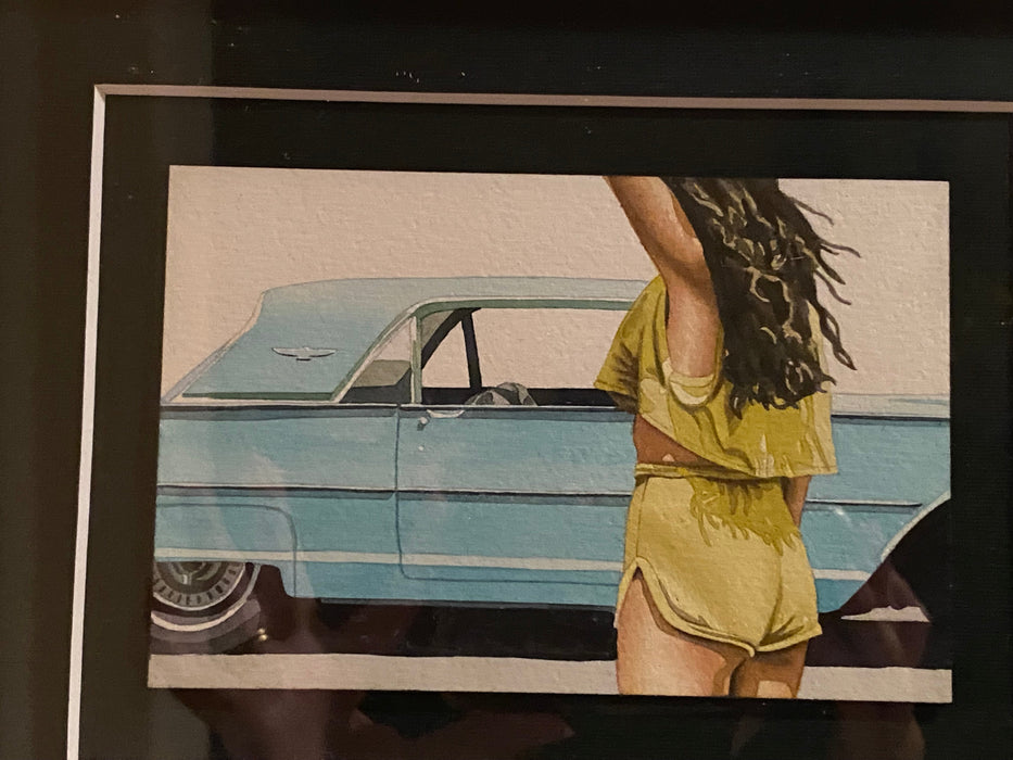 Framed T-Bird Watercolor 9.5"x11.5"-EZ Jewelry and Decor