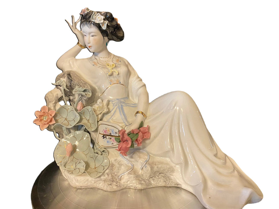 Vintage Handcrafted, Hand Painted, Porcelain Statue, Signed By a Chinese Master. Porcelain Figurine.-EZ Jewelry and Decor