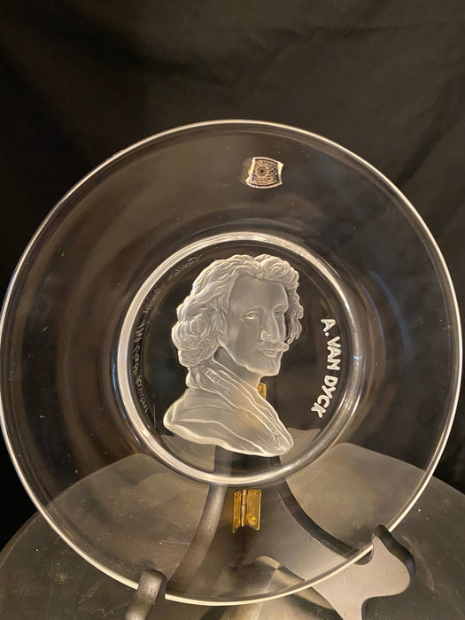 Val St. Lambert Ltd. Ed. Plate Of Artist Van DykeIntaglio Etched Portrait Plate Anthony Van Dyck, 1969-EZ Jewelry and Decor