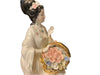 A Geisha Sitting with a Basket of Flowers.  Handcrafted, Hand Painted Porcelain Statue, Signed By a Chinese Master. 12"-EZ Jewelry and Decor