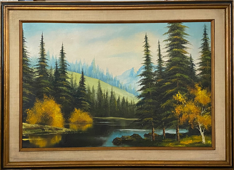 P. Gonzales, Framed Landscape Original Oil Painting. 31.5” x 41.5”-EZ Jewelry and Decor