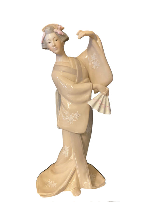 White Japanese Porcelain Geisha Figurine- 12 x 5.25”-EZ Jewelry and Decor