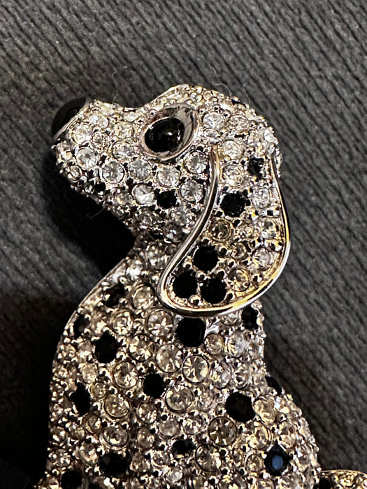 Vintage Swarovski Jewelers Collection Black Spotted Dog Brooch G532128 , Gift Boxed-EZ Jewelry and Decor