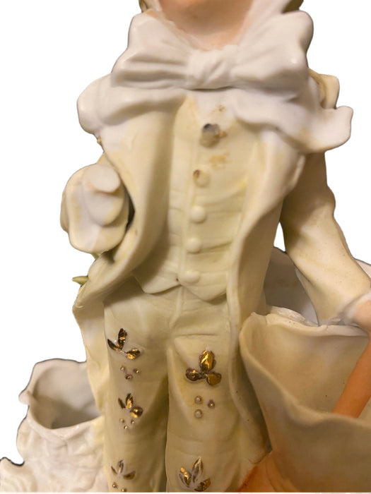 Rococo Bisque Porcelain Figurine, A young Man with Umbrella-EZ Jewelry and Decor