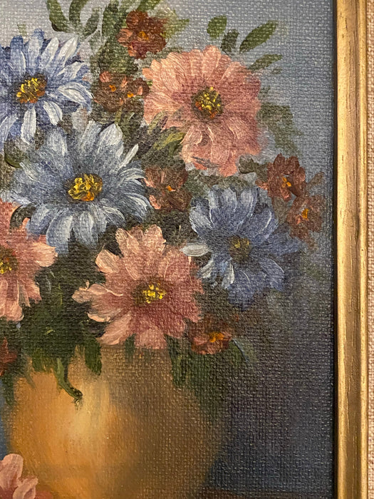 Mary Handers, Beautiful Flowers, Framed Original Oil Painting. 9” x 12”.-EZ Jewelry and Decor