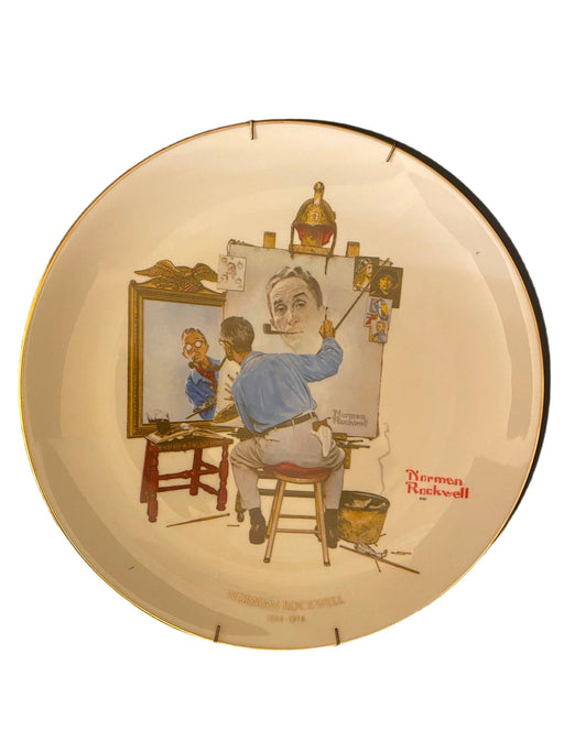 Norman Rockwell Collectable Plate., " Triple Self Portrait "-EZ Jewelry and Decor