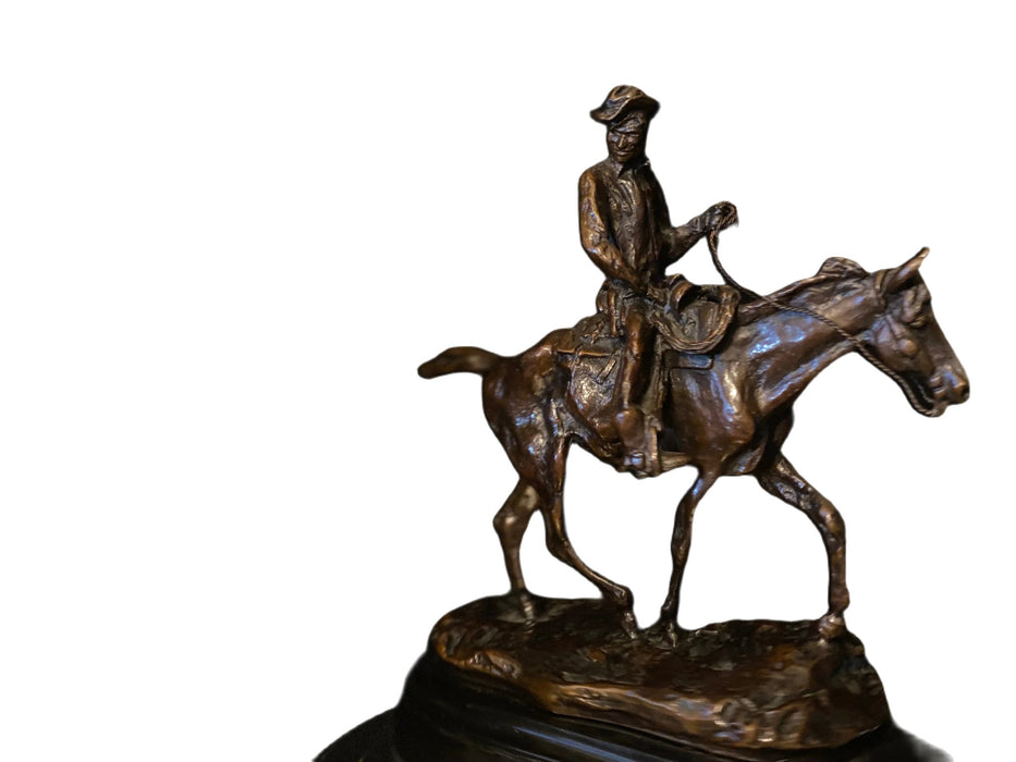 Charles Marion Russell Will Rogers, Bronze With PatinaSigned And Monogrammed On Base: Cm Russell-EZ Jewelry and Decor