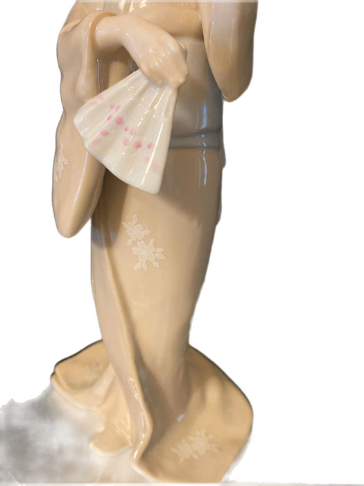 White Japanese Porcelain Geisha Figurine- 12 x 5.25”-EZ Jewelry and Decor