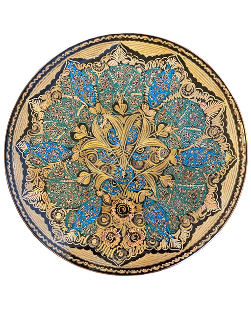 Hand Crafted, Hand Painted Persian Plate. Engraved & Painted on Copper. Wall Décor, Art. 11.5”-EZ Jewelry and Decor