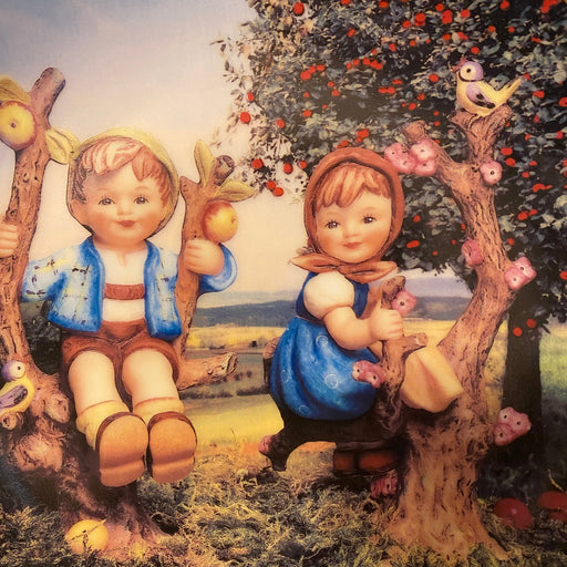 Vintage The Danbury Mint-  M I Hummel Plate- “Little Companions” Collection. Apple Tree Boy and Girl-EZ Jewelry and Decor